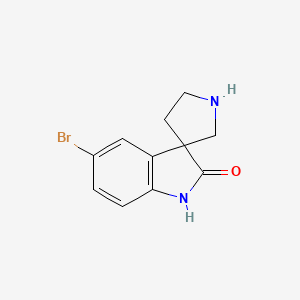 molecular formula C11H11BrN2O B13659091 5-Bromospiro[indoline-3,3'-pyrrolidin]-2-one 