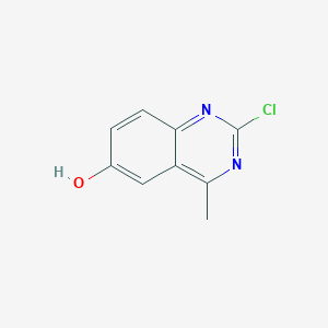 molecular formula C9H7ClN2O B13659126 2-Chloro-4-methylquinazolin-6-ol 