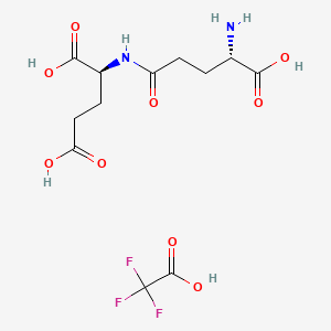 molecular formula C12H17F3N2O9 B13659207 (S)-2-((S)-4-Amino-4-carboxybutanamido)pentanedioic acid trifluoroacetate 