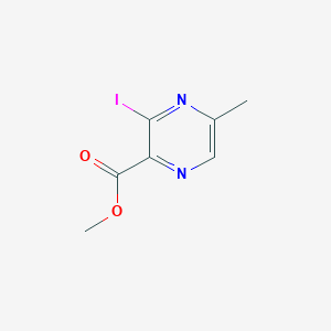 molecular formula C7H7IN2O2 B13659219 Methyl 3-iodo-5-methylpyrazine-2-carboxylate 