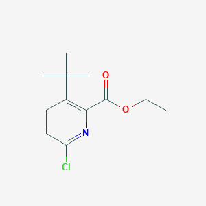 molecular formula C12H16ClNO2 B13659268 Ethyl 3-(tert-butyl)-6-chloropicolinate 