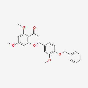 molecular formula C25H22O6 B13659278 2-[4-(Benzyloxy)-3-methoxyphenyl]-5,7-dimethoxy-4H-chromen-4-one 