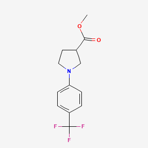 molecular formula C13H14F3NO2 B13659281 Methyl 1-(4-(trifluoromethyl)phenyl)pyrrolidine-3-carboxylate 