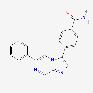 molecular formula C19H14N4O B13659305 4-(6-Phenylimidazo[1,2-a]pyrazin-3-yl)benzamide 