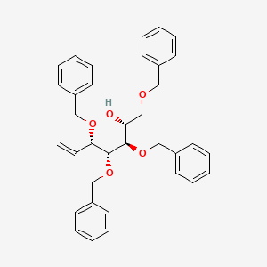 molecular formula C35H38O5 B13659399 (2R,3R,4R,5S)-1,3,4,5-Tetrakis(benzyloxy)hept-6-en-2-ol 