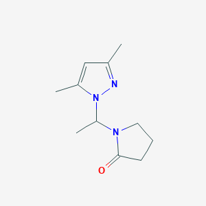 B136594 1-(1-(3,5-Dimethyl-1H-pyrazol-1-yl)ethyl)-2-pyrrolidinone CAS No. 149775-60-0