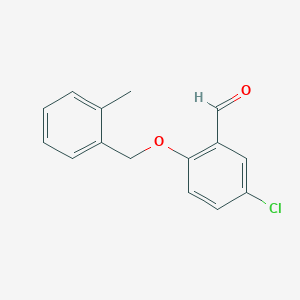 molecular formula C15H13ClO2 B1365940 5-氯-2-[(2-甲基苯甲基)氧基]苯甲醛 CAS No. 590360-24-0