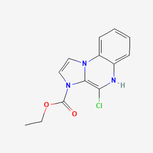 molecular formula C13H12ClN3O2 B13659466 Ethyl 4-chloroimidazo[1,2-a]quinoxaline-3(5H)-carboxylate 