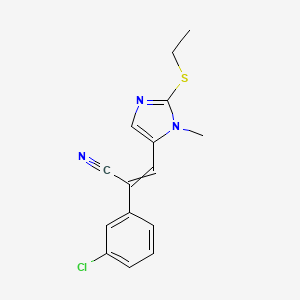molecular formula C15H14ClN3S B1365947 2-(3-chlorophenyl)-3-[2-(ethylsulfanyl)-1-methyl-1H-imidazol-5-yl]acrylonitrile 