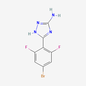 molecular formula C8H5BrF2N4 B13659508 5-Amino-3-(4-bromo-2,6-difluorophenyl)-1H-1,2,4-triazole 