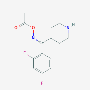 molecular formula C14H16F2N2O2 B13659553 (Z)-(2,4-Difluorophenyl)(piperidin-4-yl)methanone O-acetyl oxime 