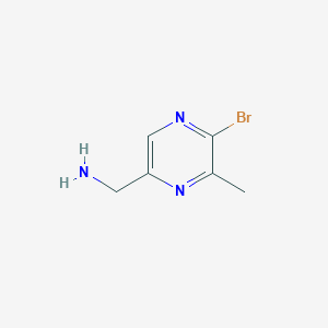 molecular formula C6H8BrN3 B13659557 (5-Bromo-6-methylpyrazin-2-yl)methanamine 