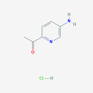 molecular formula C7H9ClN2O B13659607 1-(5-Aminopyridin-2-yl)ethanone hydrochloride 