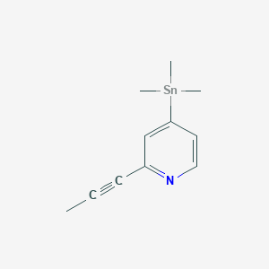 molecular formula C11H15NSn B13659615 2-(Prop-1-YN-1-YL)-4-(trimethylstannyl)pyridine 