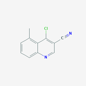 molecular formula C11H7ClN2 B13659618 4-Chloro-5-methylquinoline-3-carbonitrile 