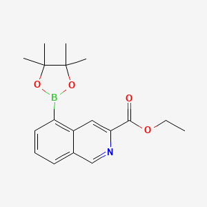 molecular formula C18H22BNO4 B13659625 Ethyl 5-(4,4,5,5-tetramethyl-1,3,2-dioxaborolan-2-yl)isoquinoline-3-carboxylate 