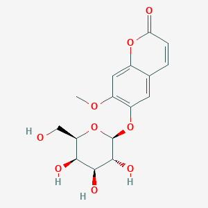 7-Methoxy-6-(((2S,3R,4S,5R,6R)-3,4,5-trihydroxy-6-(hydroxymethyl)tetrahydro-2H-pyran-2-yl)oxy)-2H-chromen-2-one