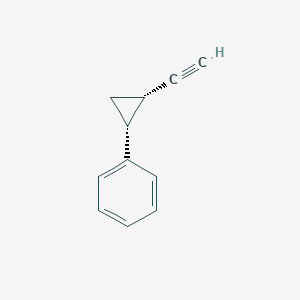 molecular formula C11H10 B13659722 rel-((1R,2S)-2-Ethynylcyclopropyl)benzene 