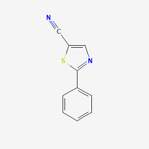 molecular formula C10H6N2S B13659734 2-Phenylthiazole-5-carbonitrile 