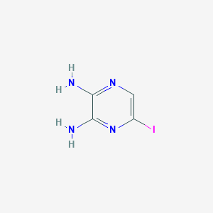 molecular formula C4H5IN4 B13659757 5-Iodopyrazine-2,3-diamine 