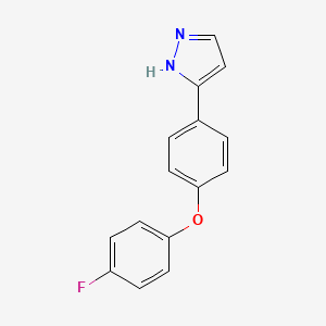 molecular formula C15H11FN2O B1365976 3-(4-(4-Fluorophenoxy)phenyl)-1H-pyrazole 