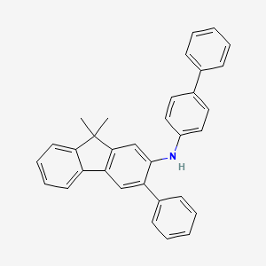 molecular formula C33H27N B13659845 N-([1,1'-Biphenyl]-4-yl)-9,9-dimethyl-3-phenyl-9H-fluoren-2-amine 