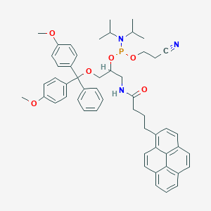 B136599 (R*,S*)-(+-)-1-((Bis(4-methoxyphenyl)phenylmethoxy)methyl)-2-((1-oxo-4-(1-pyrenyl)butyl)amino)ethyl 2-cyanoethyl bis(1-methylethyl)phosphoramidoate CAS No. 143039-35-4