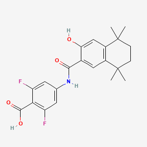 molecular formula C22H23F2NO4 B1365992 2,6-Difluoro-4-[(3-hydroxy-5,5,8,8-tetramethyl-5,6,7,8-tetrahydro-naphthalene-2-carbonyl)-amino]-benzoic acid 