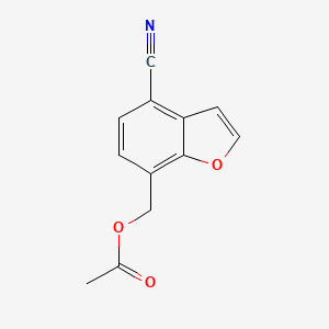 molecular formula C12H9NO3 B13659992 (4-Cyano-7-benzofuryl)methyl Acetate 