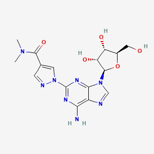 molecular formula C16H20N8O5 B1366002 2-[4-(Dimethylaminocarbonyl)-1H-pyrazole-1-yl]adenosine 