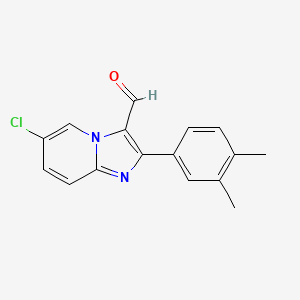 molecular formula C16H13ClN2O B1366007 6-Chloro-2-(3,4-dimethylphenyl)imidazo[1,2-a]pyridine-3-carbaldehyde CAS No. 881041-15-2