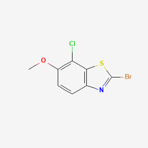 molecular formula C8H5BrClNOS B13660122 2-Bromo-7-chloro-6-methoxybenzo[d]thiazole 