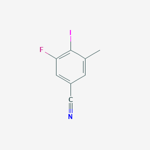 molecular formula C8H5FIN B13660146 3-Fluoro-4-iodo-5-methylbenzonitrile 