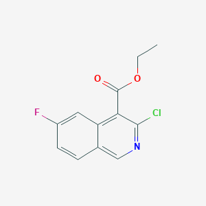 molecular formula C12H9ClFNO2 B13660162 Ethyl 3-chloro-6-fluoroisoquinoline-4-carboxylate 