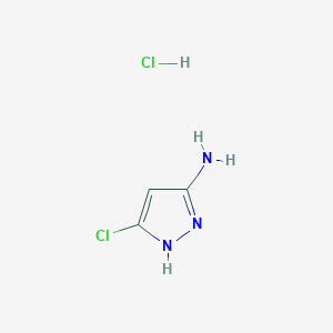 molecular formula C3H5Cl2N3 B13660200 3-Chloro-1H-pyrazol-5-amine hydrochloride 