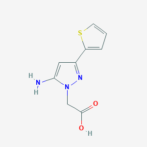 molecular formula C9H9N3O2S B1366022 2-(5-amino-3-(thiophen-2-yl)-1H-pyrazol-1-yl)acetic acid 