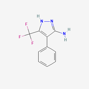 molecular formula C10H8F3N3 B1366023 4-phenyl-3-(trifluoromethyl)-1H-pyrazol-5-amine CAS No. 63156-73-0