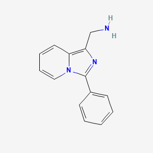 molecular formula C14H13N3 B1366026 (3-Phenylimidazo[1,5-a]pyridin-1-yl)methanamine CAS No. 446830-57-5