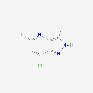 molecular formula C6H2BrClIN3 B13660363 5-Bromo-7-chloro-3-iodo-1H-pyrazolo[4,3-b]pyridine 