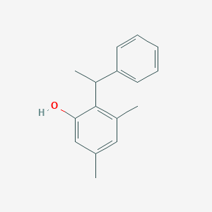 molecular formula C16H18O B13660389 3,5-Dimethyl-2-(1-phenylethyl)phenol 