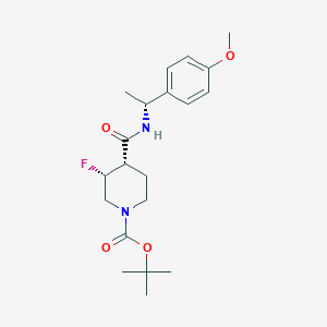 molecular formula C20H29FN2O4 B13660847 (3R,4S)-tert-butyl 3-fluoro-4-((R)-1-(4-methoxyphenyl)ethylcarbamoyl)piperidine-1-carboxylate 