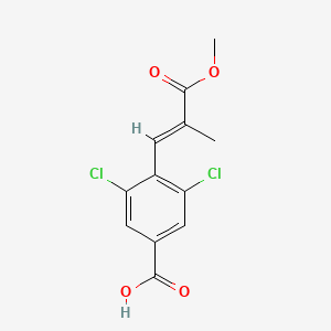 (E)-3,5-Dichloro-4-(3-methoxy-2-methyl-3-oxoprop-1-en-1-yl)benzoic acid