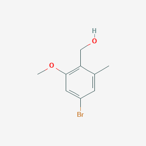 molecular formula C9H11BrO2 B13660982 (4-Bromo-2-methoxy-6-methylphenyl)methanol 