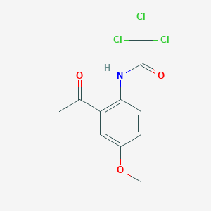 molecular formula C11H10Cl3NO3 B13660989 N-(2-Acetyl-4-methoxyphenyl)-2,2,2-trichloroacetamide 