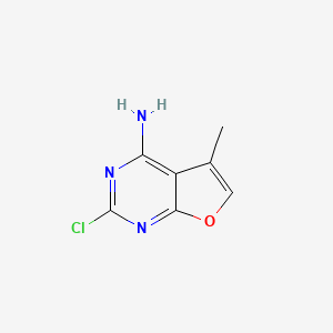 molecular formula C7H6ClN3O B13661011 2-Chloro-5-methylfuro[2,3-d]pyrimidin-4-amine 