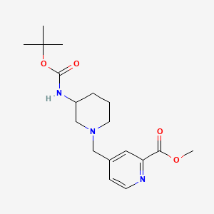 molecular formula C18H27N3O4 B13661032 Methyl (R)-4-[[3-(Boc-amino)-1-piperidyl]methyl]picolinate 