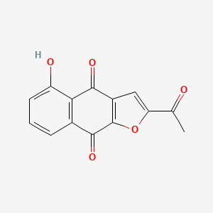 molecular formula C14H8O5 B13661479 2-Acetyl-5-hydroxynaphtho[2,3-b]furan-4,9-dione CAS No. 87549-97-1