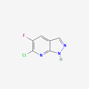 molecular formula C6H3ClFN3 B13661535 6-Chloro-5-fluoro-1H-pyrazolo[3,4-b]pyridine CAS No. 1256785-11-1