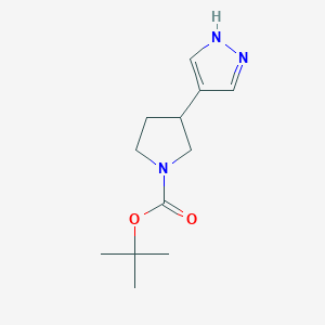 molecular formula C12H19N3O2 B13661608 4-(1-Boc-3-pyrrolidinyl)-1H-pyrazole 