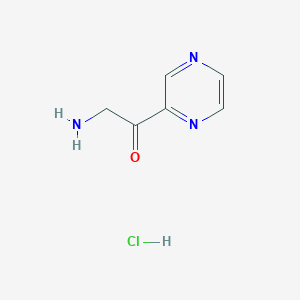 molecular formula C6H8ClN3O B13661682 2-Amino-1-pyrazin-2-yl-ethanone hydrochloride 